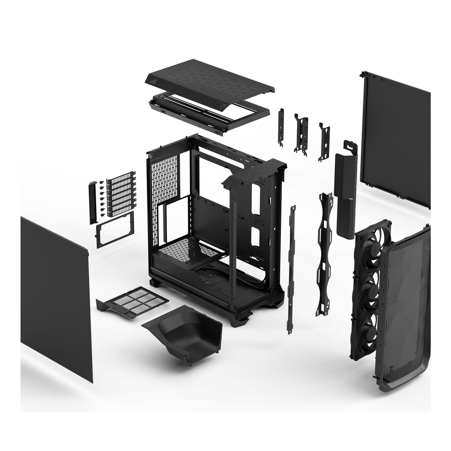 Zweites Bild vonFractal Design Meshify 3, PC, Schwarz, ATX, EATX, micro ATX, Mini-ITX, Stahl, Gaming, 17,3 cm