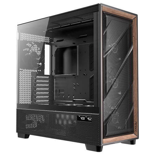 Antec FLUX PRO EUV, Full Tower, PC, Schwarz, Holz, ATX, EATX, ITX, micro ATX, Glas, Kunststoff, Stahl, Gehärtetes Glas, Holz, Gaming