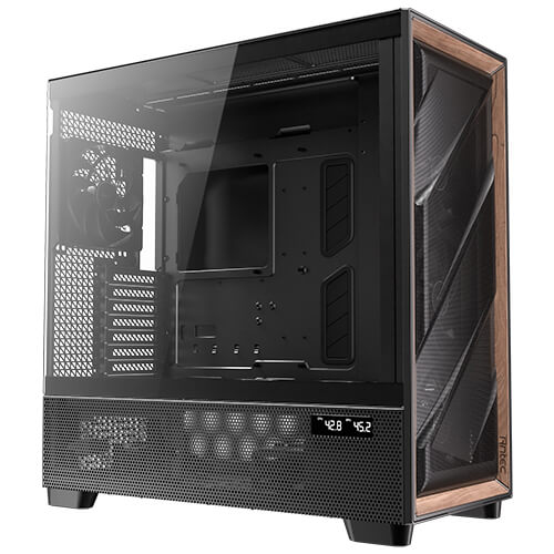 Zweites Bild vonAntec FLUX PRO EUV, Full Tower, PC, Schwarz, Holz, ATX, EATX, ITX, micro ATX, Glas, Kunststoff, Stahl, Gehärtetes Glas, Holz, Gaming