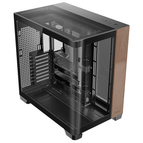 Antec C8 Curve Wood, Full Tower, PC, Schwarz, Transparent, Holz, ATX, ITX, Glas, Kunststoff, Stahl, Holz, 17,5 cm