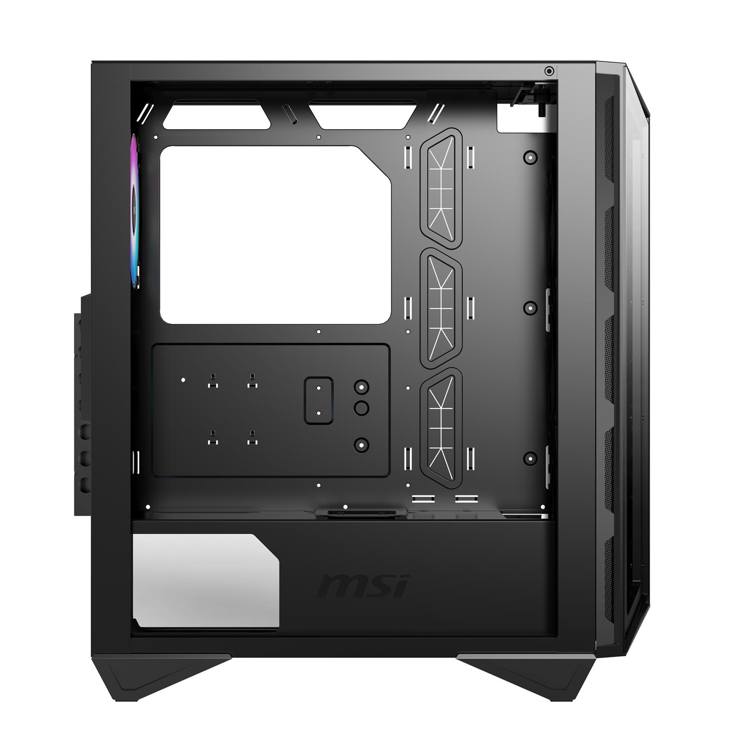 Zweites Bild vonMSI MPG GUNGNIR 110R, Midi Tower, PC, Schwarz, ATX, micro ATX, Mini-ITX, Metall, Kunststoff, SPCC, Gehärtetes Glas, Gaming