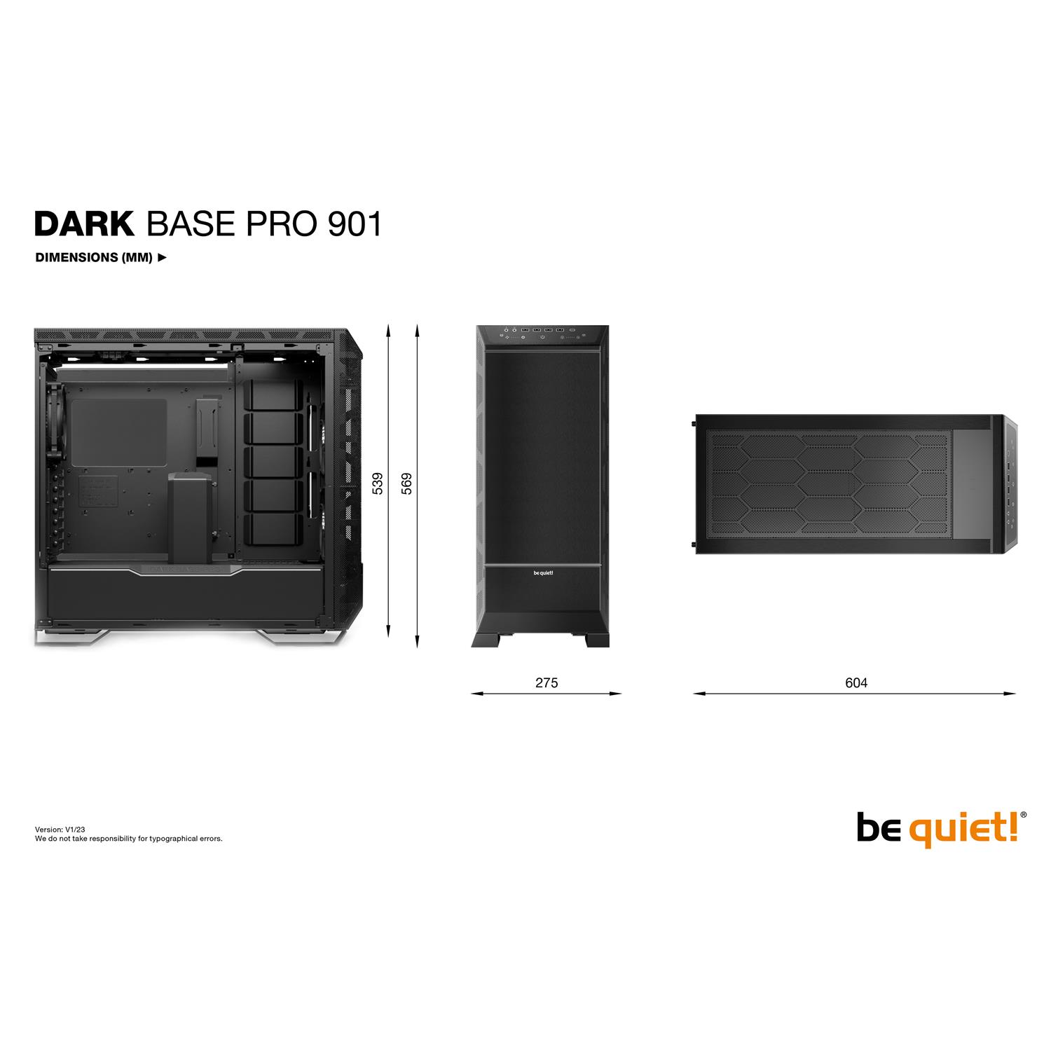 Zweites Bild vonBe Quiet! DARK BASE PRO 901 | Black, Full Tower, PC, Schwarz, ATX, EATX, micro ATX, Mini-ATX, XL-ATX, Aluminium, Glas, Stahl, Gaming