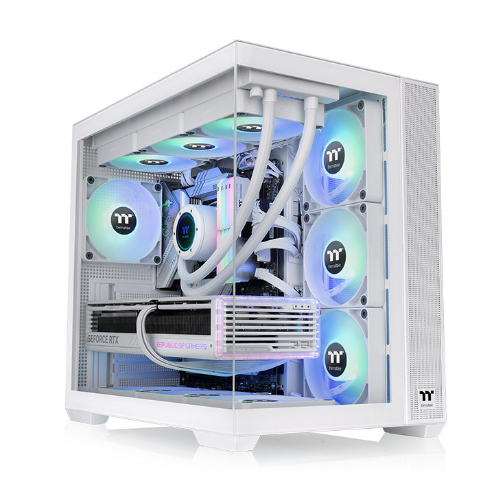 Zweites Bild vonThermaltake View 380 TG ARGB Snow, Midi Tower, PC, Weiß, ATX, micro ATX, Mini-ITX, SPCC, Gehärtetes Glas, Gaming