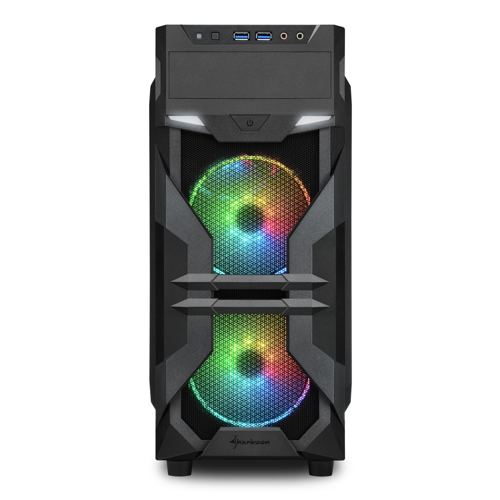 Zweites Bild vonSharkoon VG7-W RGB, Midi Tower, PC, Schwarz, ATX, micro ATX, Mini-ATX, Acryl, Multi