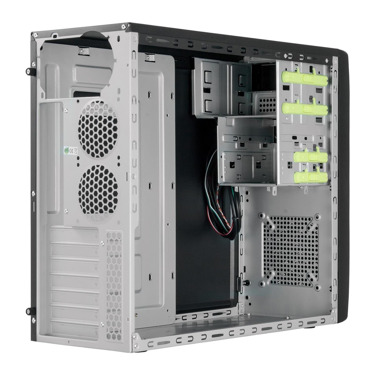 Zweites Bild vonChieftec CG-04B-OP, Midi Tower, PC, Schwarz, ATX, micro ATX, SECC, 14 cm