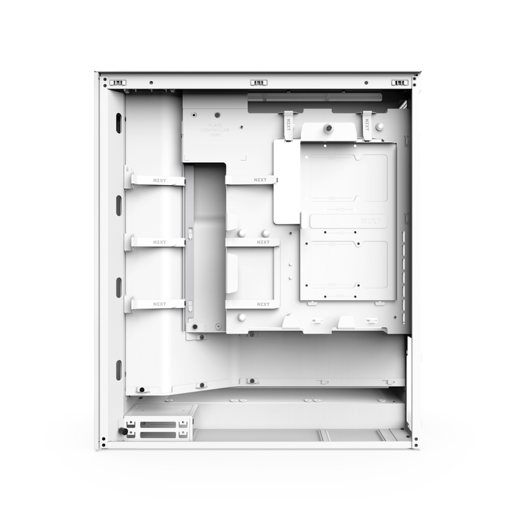 Zweites Bild vonNZXT H7 Flow, Midi Tower, PC, Weiß, ATX, EATX, micro ATX, Mini-ITX, SGCC, Gehärtetes Glas, 18,5 cm
