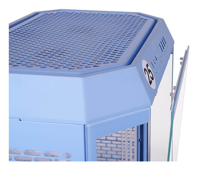 Zweites Bild vonThermaltake The Tower 600 Hydrangea Blue, Midi Tower, PC, Blau, ATX, micro ATX, Mini-ITX, SPCC, Gehärtetes Glas, Gaming