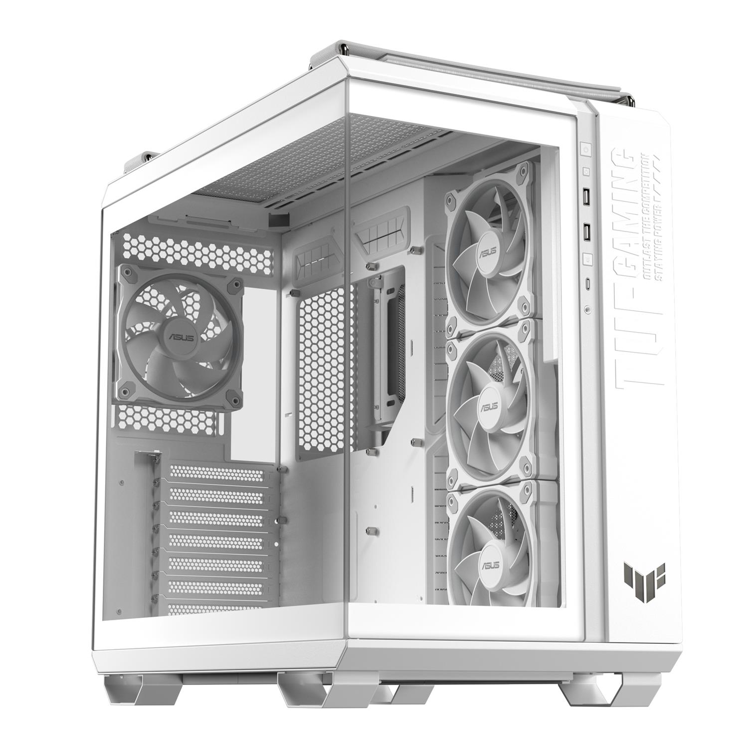 Zweites Bild vonASUS TUF GAMING GT502 Horizon TG ARGB White, Midi Tower, PC, Weiß, ATX, micro ATX, Mini-ITX, 16,3 cm, 40 cm