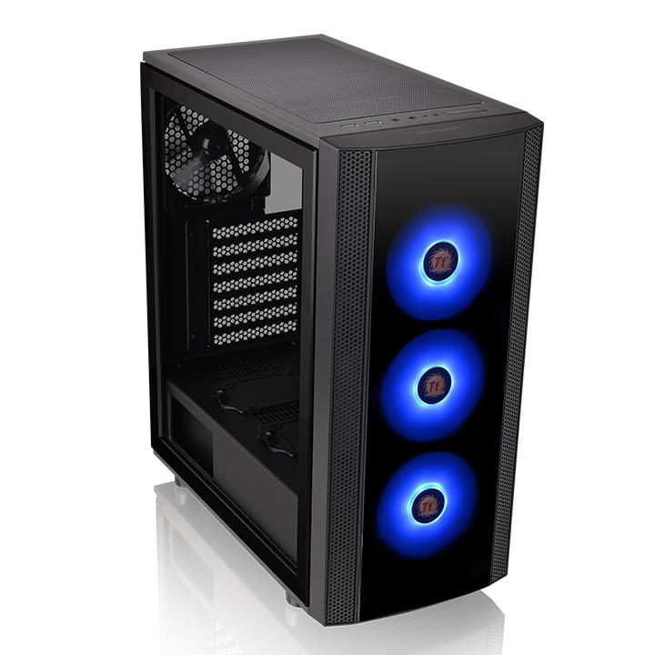 Zweites Bild vonThermaltake Versa J25 TG RGB, Midi Tower, PC, Schwarz, ATX, micro ATX, Mini-ITX, SPCC, Taschenlüfter, Vorderseite