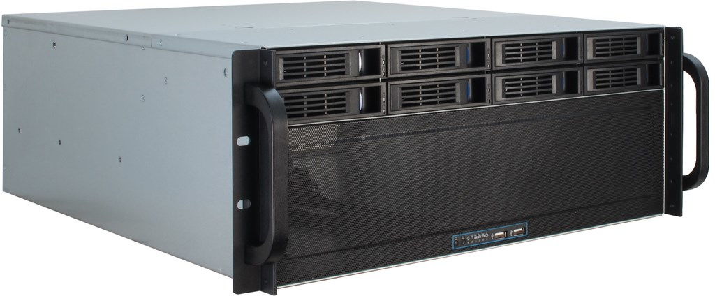 Inter-Tech 4U-4408, Rack, Server, Schwarz, Silber, ATX, EATX, micro ATX, Mini-ITX, SSI EEB, Stahl, 4U