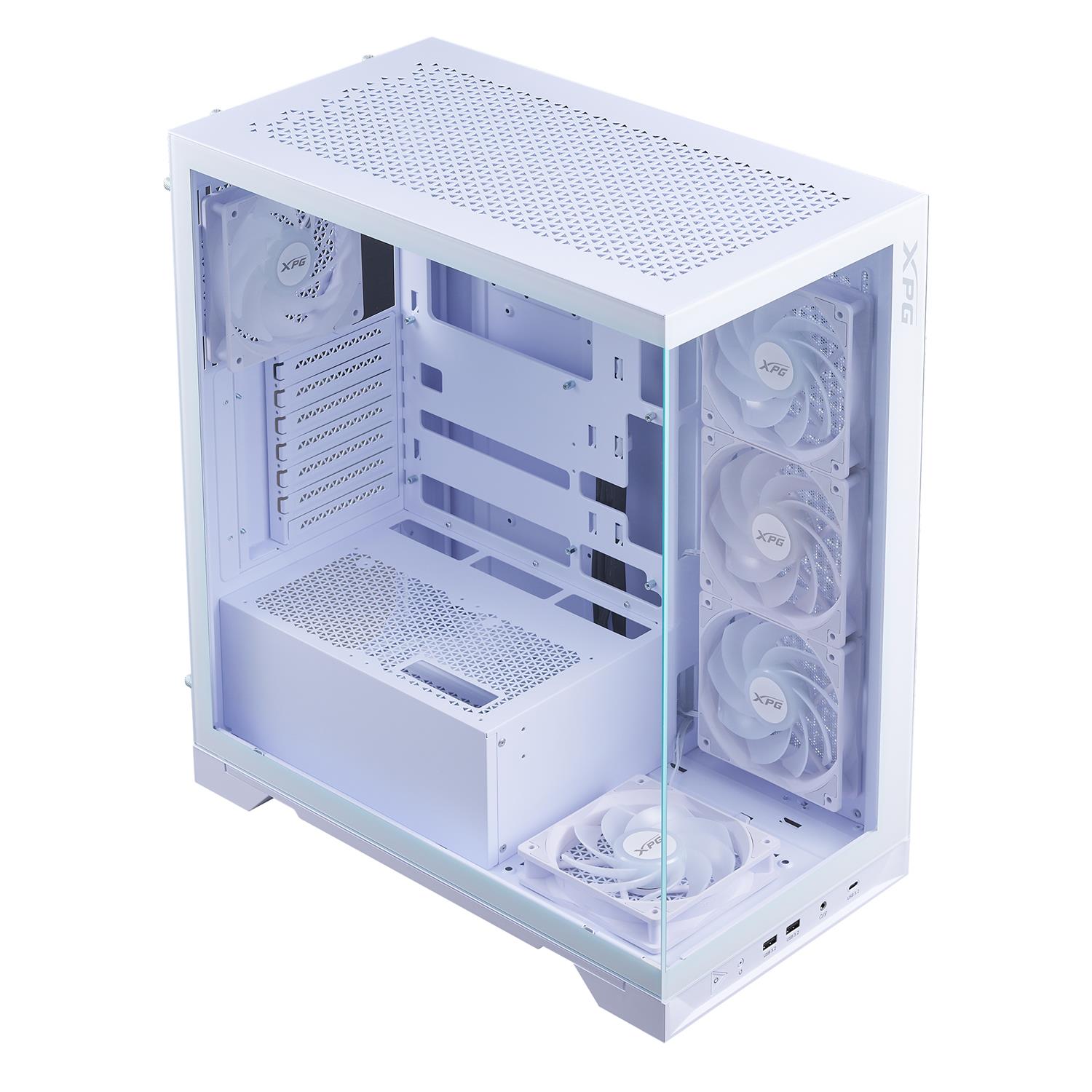 XPG INVADER X BTF MID-TOWER-GEHÄUSE Weiß, Midi Tower, PC, Weiß, ATX, micro ATX, Mini-ATX, SPCC, Gehärtetes Glas, 17,5 cm