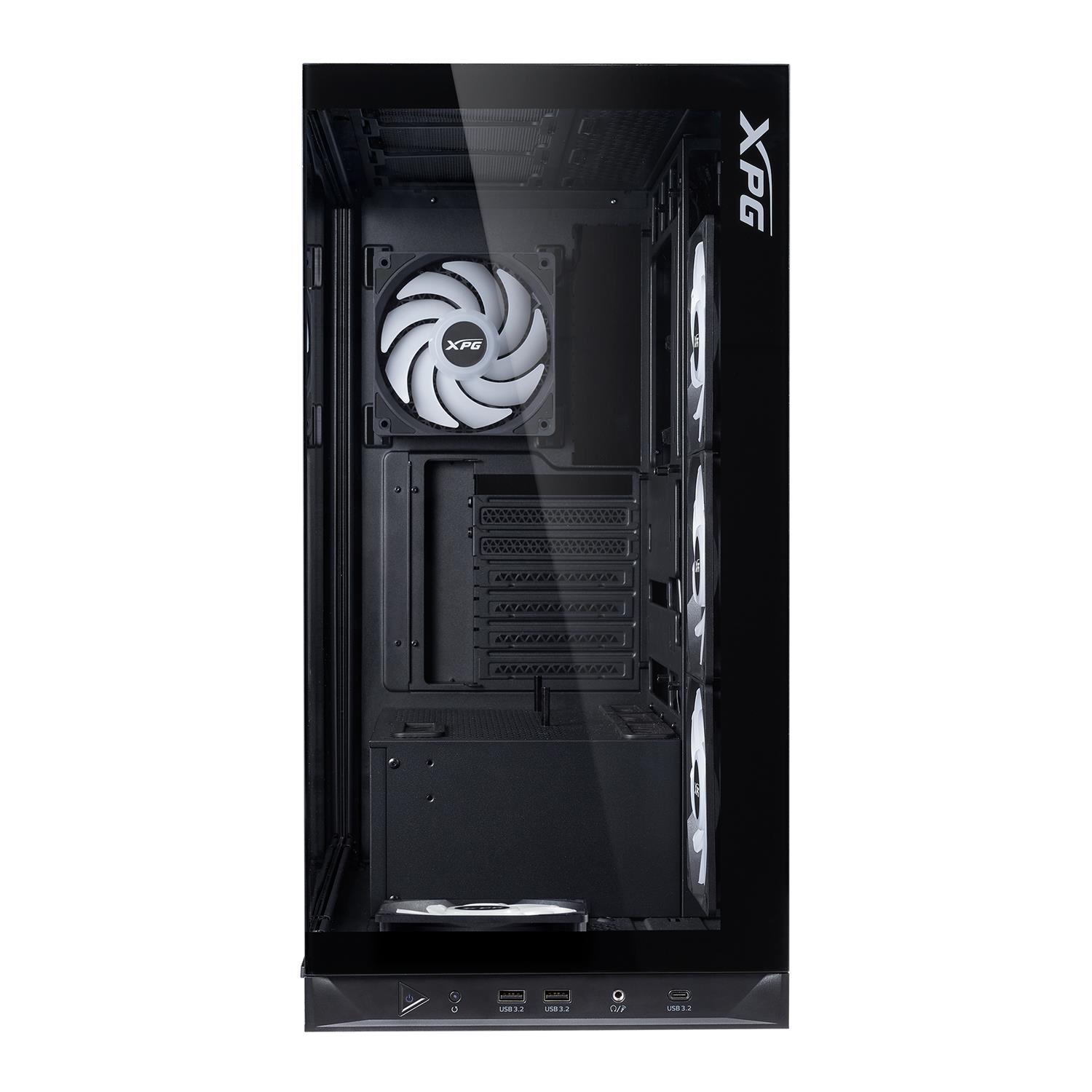 XPG INVADER X BTF MID-TOWER-GEHÄUSE Schwarz, Midi Tower, PC, Schwarz, ATX, micro ATX, Mini-ATX, SPCC, Gehärtetes Glas, 17,5 cm