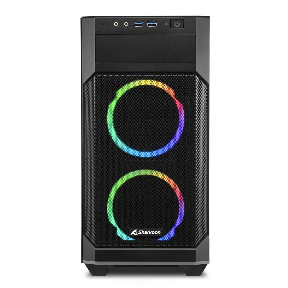 Zweites Bild vonSharkoon V1000 RGB, Micro Tower, PC, Schwarz, micro ATX, Mini-ITX, Gaming, Multi