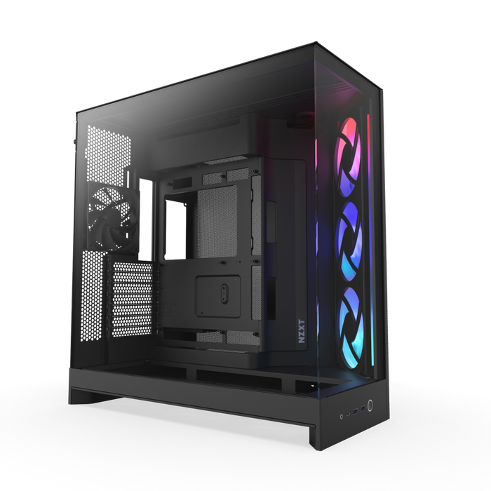 NZXT H9 Flow RGB, Midi Tower, PC, Schwarz, ATX, EATX, micro ATX, Mini-ITX, Netz, SGCC, Gehärtetes Glas, 16,5 cm