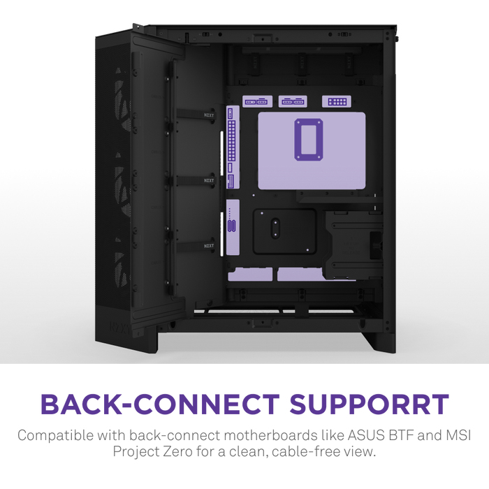 Zweites Bild vonNZXT H9 Flow RGB, Midi Tower, PC, Schwarz, ATX, EATX, micro ATX, Mini-ITX, Netz, SGCC, Gehärtetes Glas, 16,5 cm