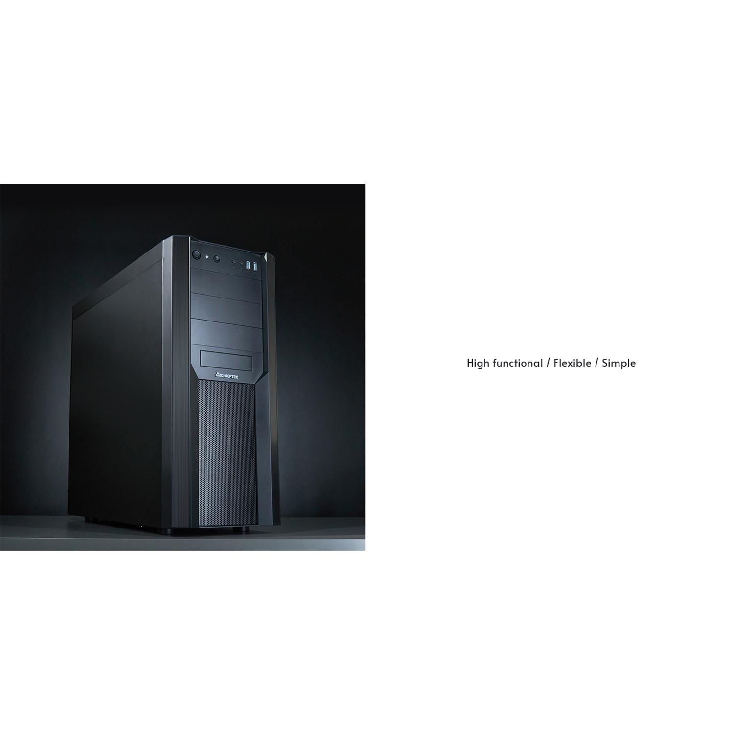 Zweites Bild vonChieftec CW-01B-OP, Tower, PC, Schwarz, ATX, micro ATX, Mini-ITX, SPCC, 16,5 cm