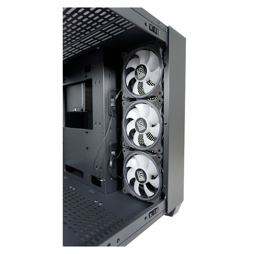 Zweites Bild vonLC-Power 809B, Midi Tower, PC, Schwarz, ATX, EATX, micro ATX, Mini-ITX, Metall, Kunststoff, Gehärtetes Glas, Gaming