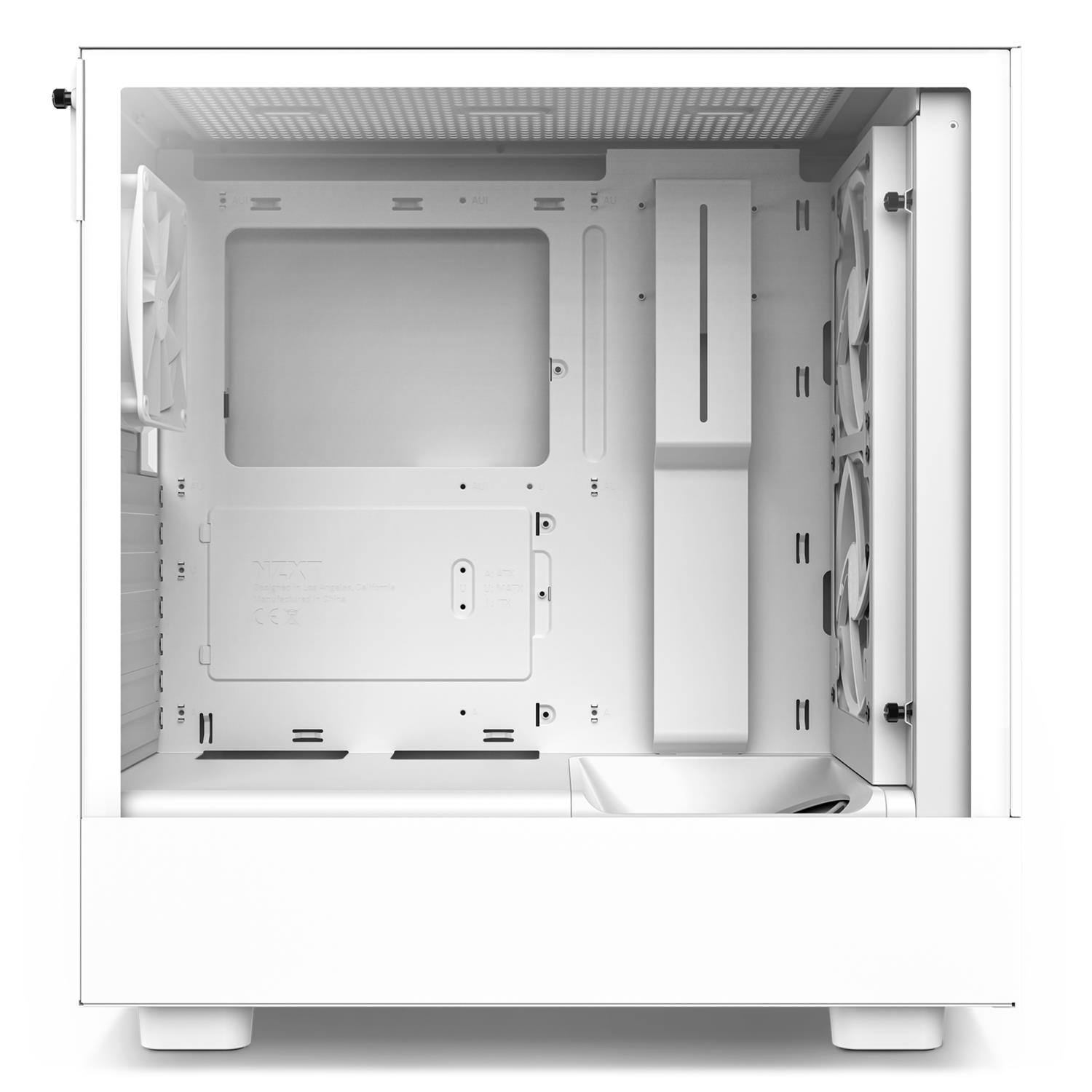 Zweites Bild vonNZXT H5 Flow, Midi Tower, PC, Weiß, ATX, EATX, micro ATX, Mini-ITX, Stahl, Gehärtetes Glas, 16,5 cm