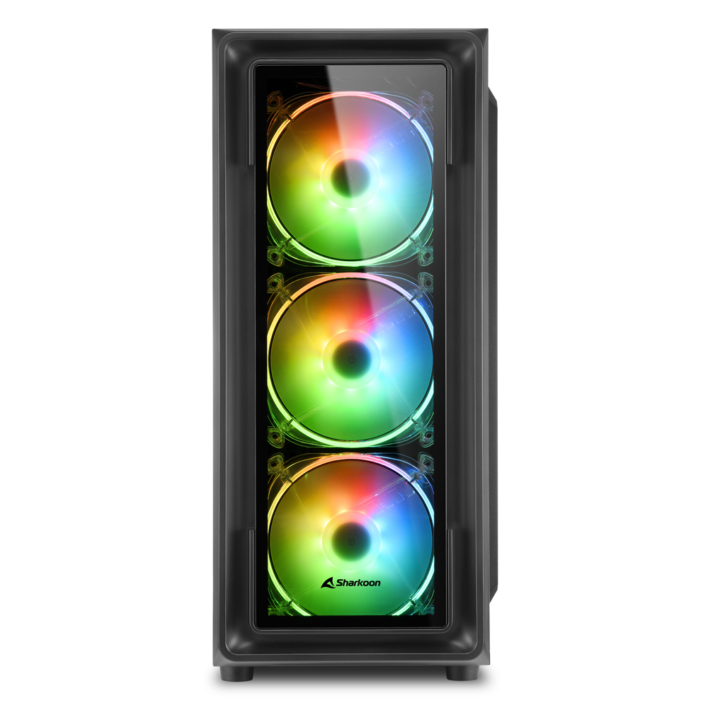 Zweites Bild vonSharkoon TK4 RGB, Midi Tower, PC, Schwarz, ATX, micro ATX, Mini-ITX, Multi, Taschenlüfter