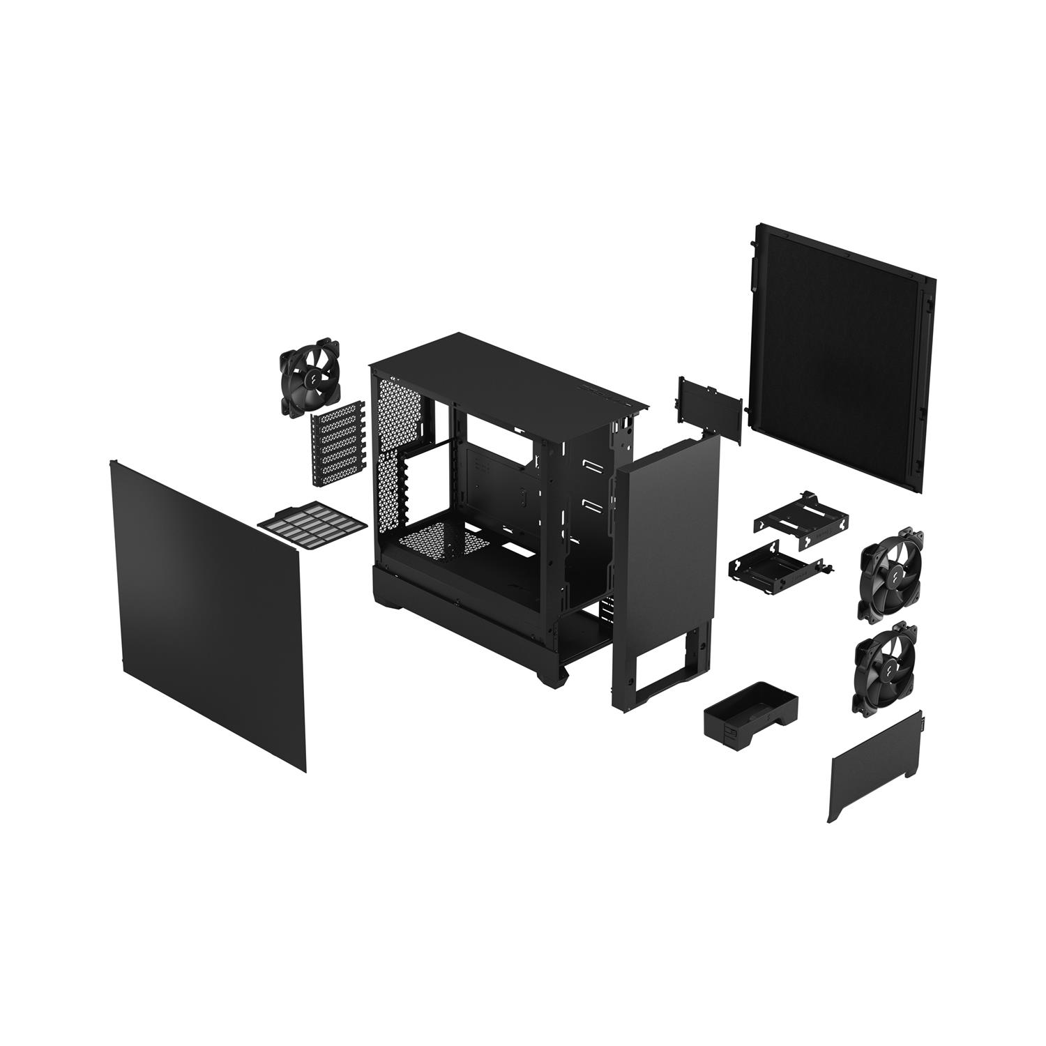 Zweites Bild vonFractal Design Pop Silent, Tower, PC, Schwarz, ATX, micro ATX, Mini-ITX, Stahl, 17 cm