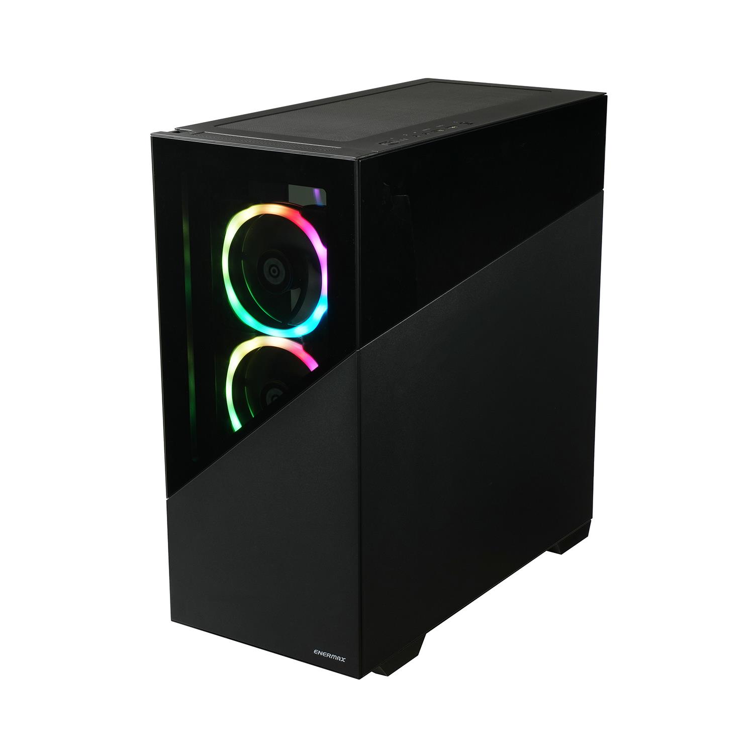 Zweites Bild vonEnermax K8, Midi Tower, PC, Schwarz, ATX, micro ATX, Mini-ITX, SPCC, Gehärtetes Glas, Gaming