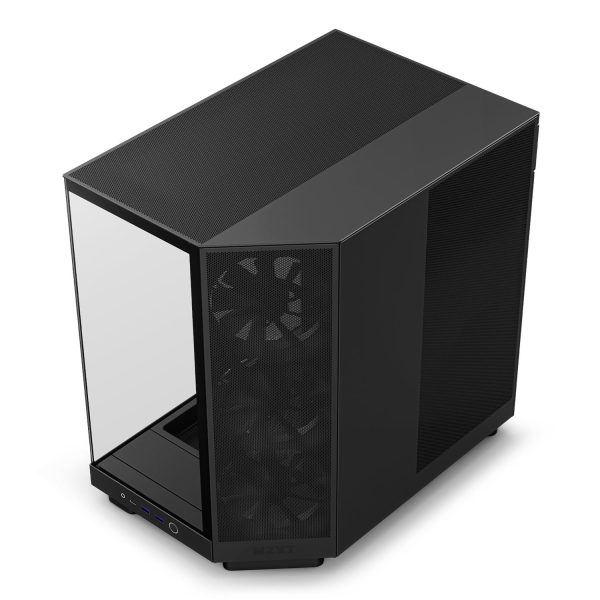 Zweites Bild vonNZXT H6 Flow, Midi Tower, PC, Schwarz, ATX, micro ATX, Mini-ITX, Stahl, Gehärtetes Glas, 16,3 cm
