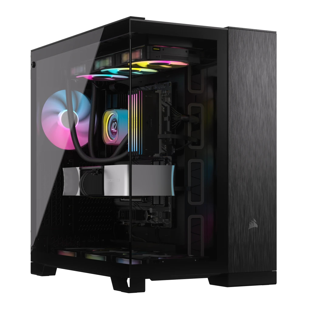 Corsair CC-9011283-WW, Midi Tower, PC, Aluminium, Schwarz, ATX, Stahl, Gehärtetes Glas, Gaming