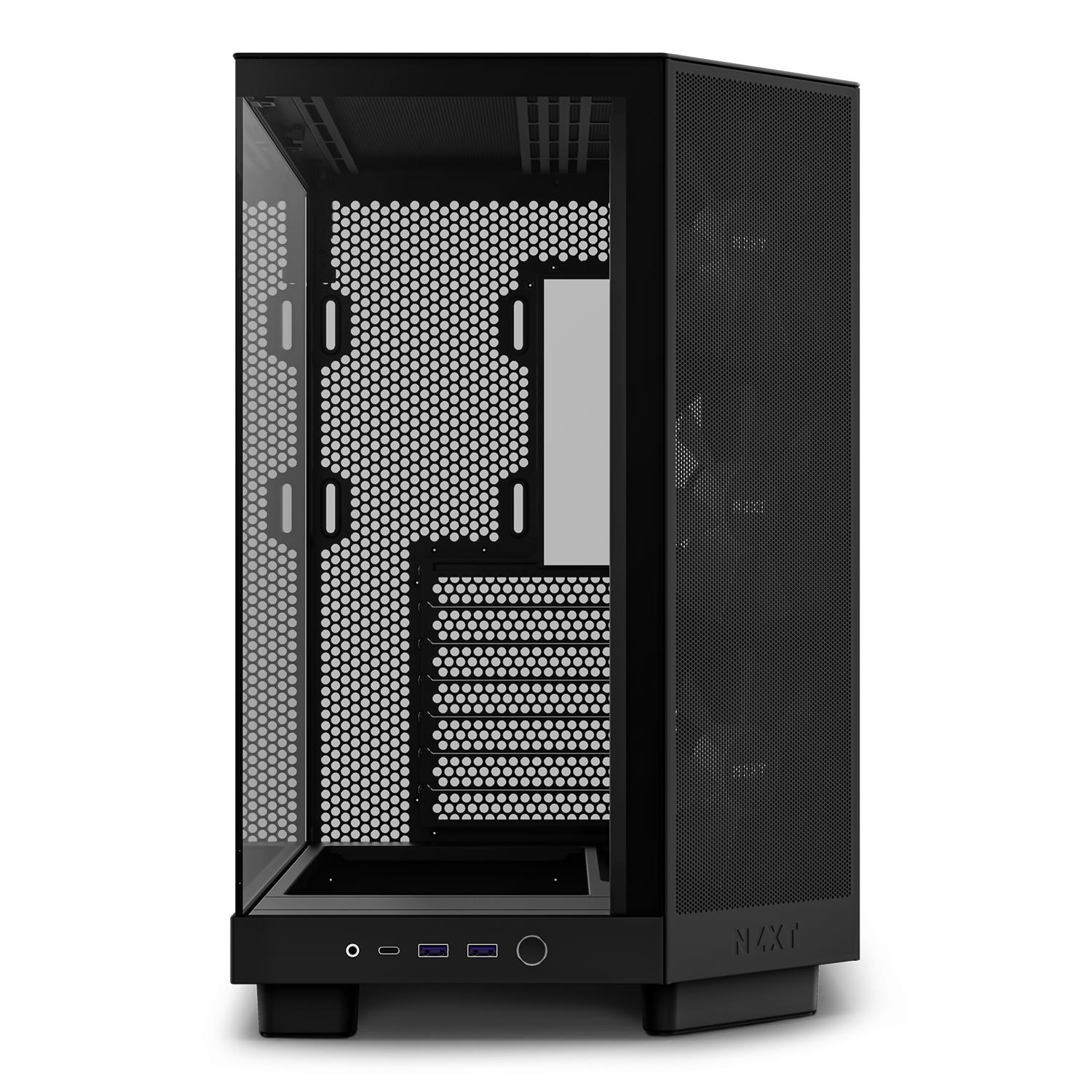 NZXT H6 Flow RGB, Midi Tower, PC, Schwarz, ATX, micro ATX, Mini-ITX, Stahl, Gehärtetes Glas, Blau, Grün, Rot