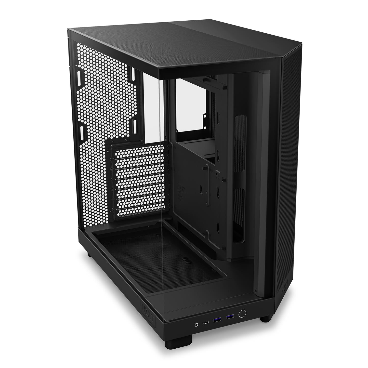 Zweites Bild vonNZXT H6 Flow RGB, Midi Tower, PC, Schwarz, ATX, micro ATX, Mini-ITX, Stahl, Gehärtetes Glas, Blau, Grün, Rot