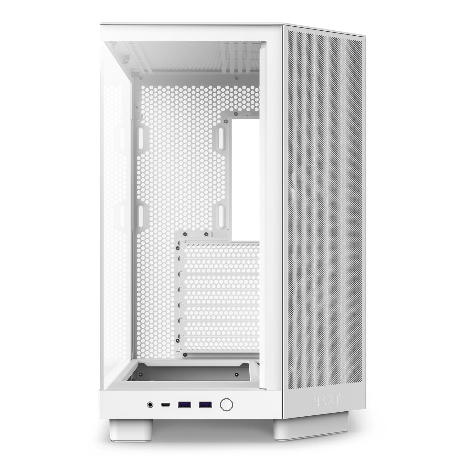 NZXT H6 Flow, Midi Tower, PC, Weiß, ATX, micro ATX, Mini-ITX, Stahl, Gehärtetes Glas, 16,3 cm