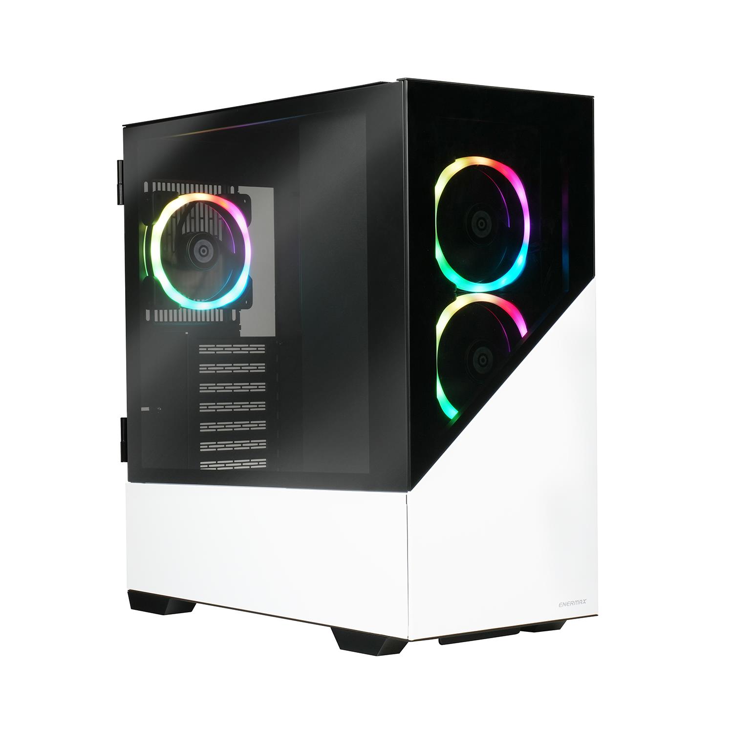 Enermax K8, Midi Tower, PC, Weiß, ATX, micro ATX, Mini-ITX, SPCC, Gehärtetes Glas, Gaming