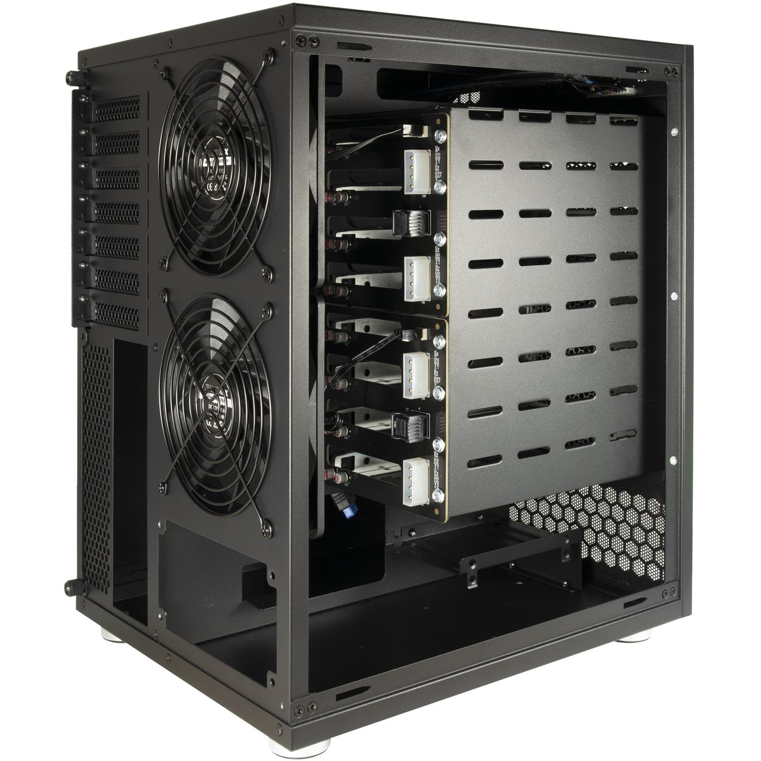 Zweites Bild vonInter-Tech NAS-8, HDD-Gehäuse, 2.5/3.5", PCI Express, 12 Gbit/s, Hot-Swap, Schwarz