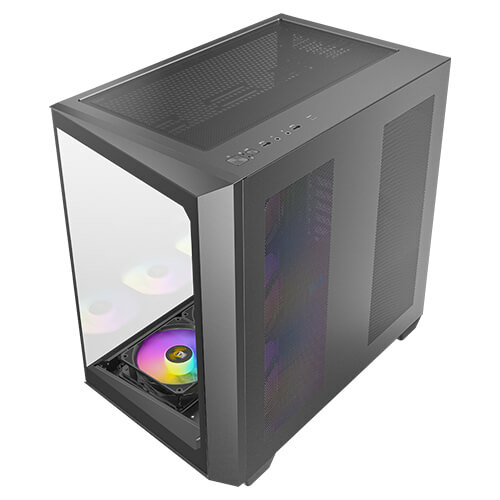 Zweites Bild vonAntec C5, Midi Tower, PC, Schwarz, ATX, ITX, micro ATX, Glas, Kunststoff, Stahl, 16 cm
