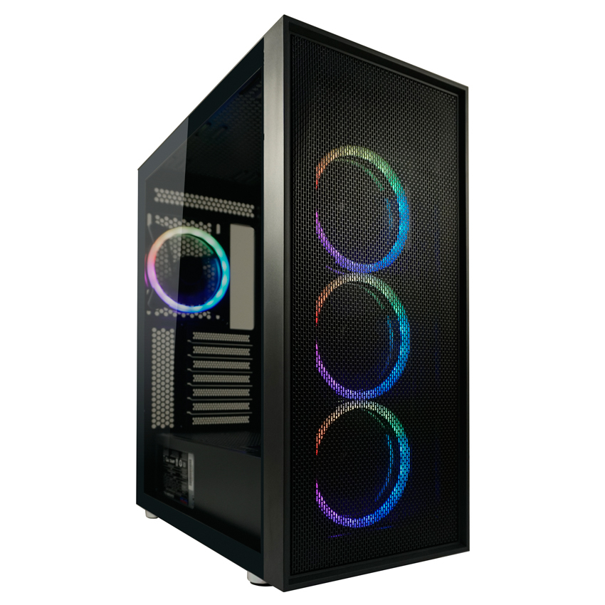 Zweites Bild vonLC-Power Black_Wanderer_X, Midi Tower, PC, Schwarz, ATX, EATX, micro ATX, Mini-ITX, Metall, Kunststoff, 16 cm