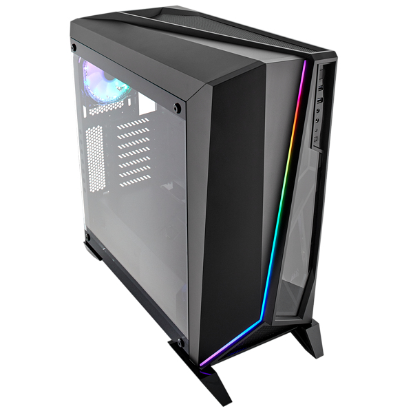 Zweites Bild vonCorsair Carbide SPEC-OMEGA RGB, Midi Tower, PC, Schwarz, ATX, micro ATX, Mini-ITX, Stahl, Gehärtetes Glas, Gaming