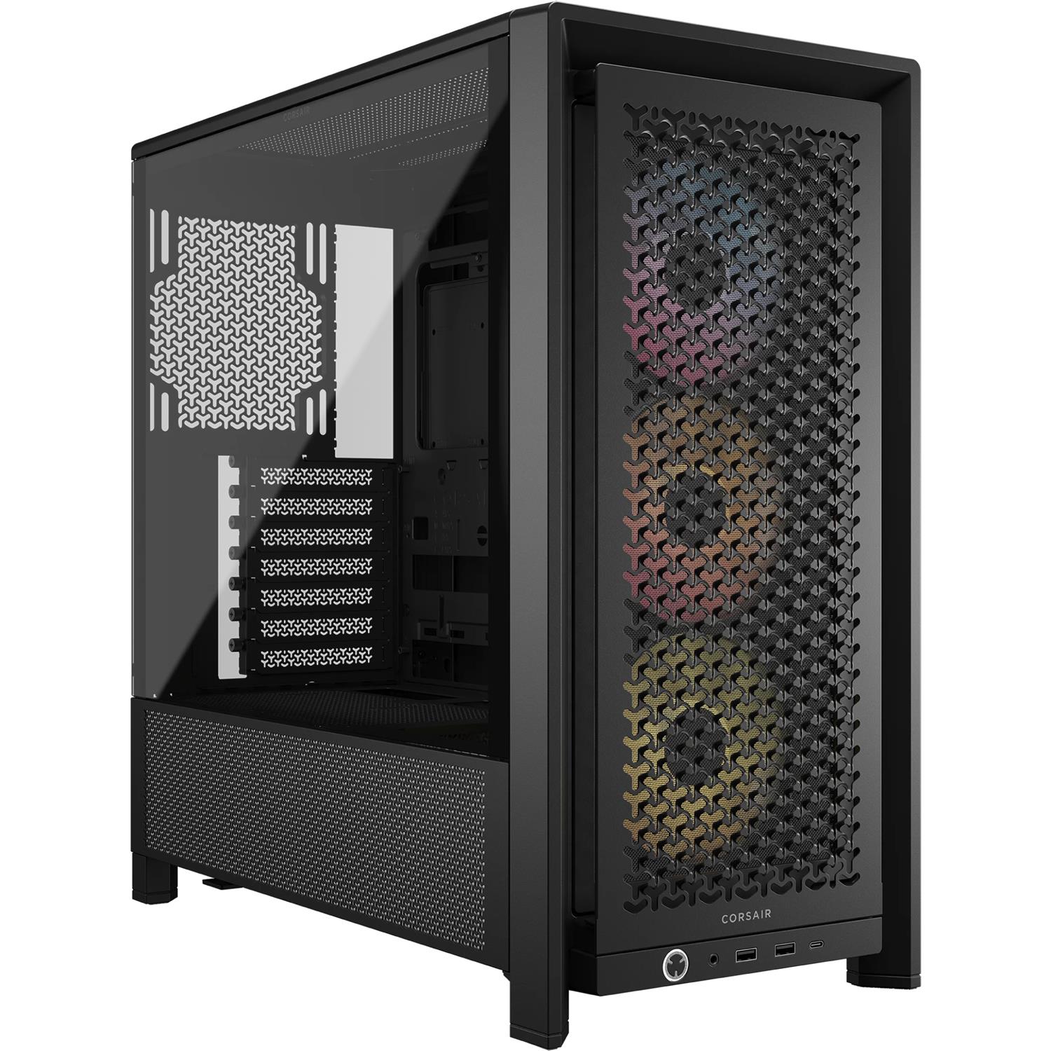 Corsair FRAME 4000D RS ARGB, Midi Tower, PC, Schwarz, ATX, EATX, micro ATX, Mini-ITX, Kunststoff, Stahl, Gehärtetes Glas, Gaming