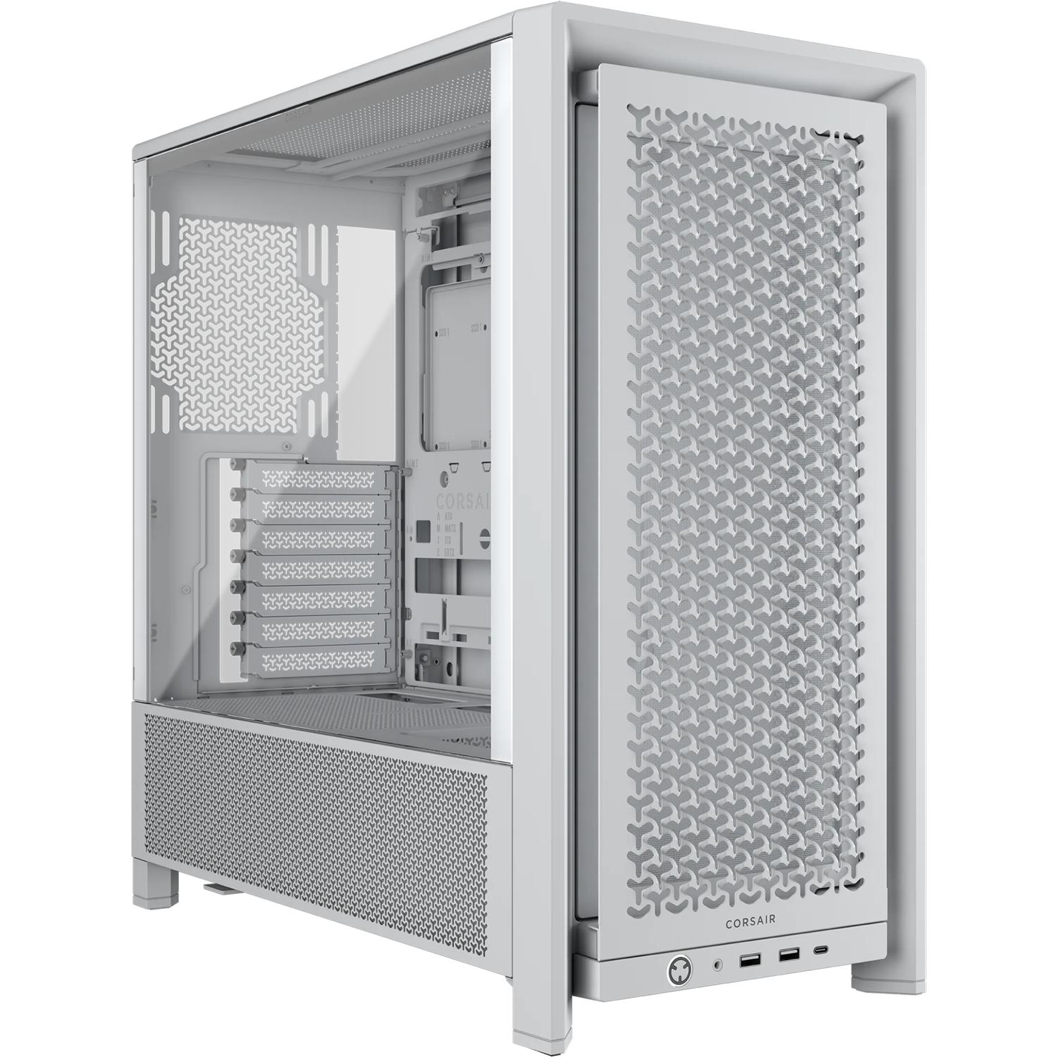 Corsair FRAME 4000D, Midi Tower, PC, Weiß, ATX, EATX, micro ATX, Mini-ITX, Kunststoff, Stahl, Gehärtetes Glas, Gaming