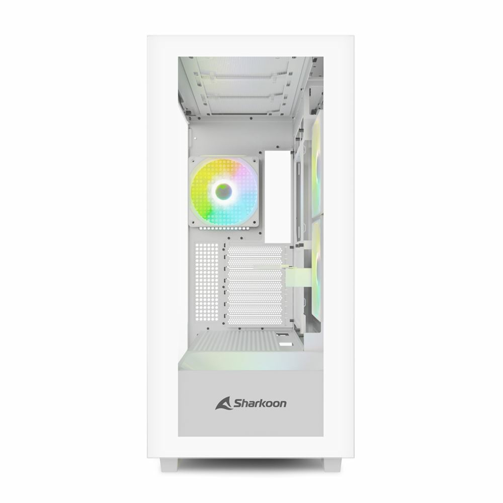 Zweites Bild vonSharkoon Rebel C60, Midi Tower, PC, Weiß, ATX, micro ATX, Mini-ITX, Stahl, Gehärtetes Glas, Gaming