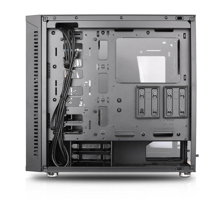 Zweites Bild vonNanoxia DS-8G-PRO, Micro Tower, PC, Schwarz, ATX, EATX, Kunststoff, Stahl, Gehärtetes Glas, Gaming