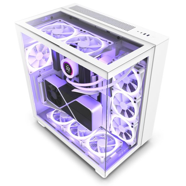 Zweites Bild vonNZXT H9 Elite, Midi Tower, PC, Weiß, ATX, micro ATX, Mini-ITX, Edelstahl, Gehärtetes Glas, 16,5 cm
