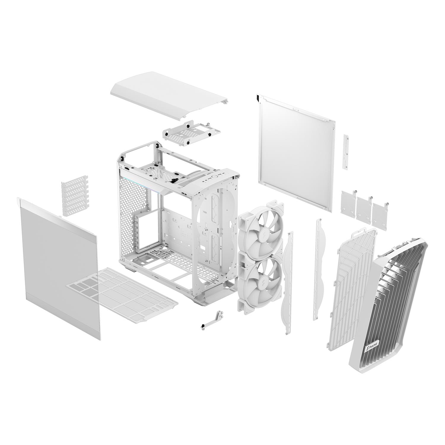 Zweites Bild vonFractal Design Torrent Compact, PC, Weiß, ATX, EATX, micro ATX, Mini-ITX, SSI CEB, Stahl, Gehärtetes Glas, Multi, Taschenlüfter