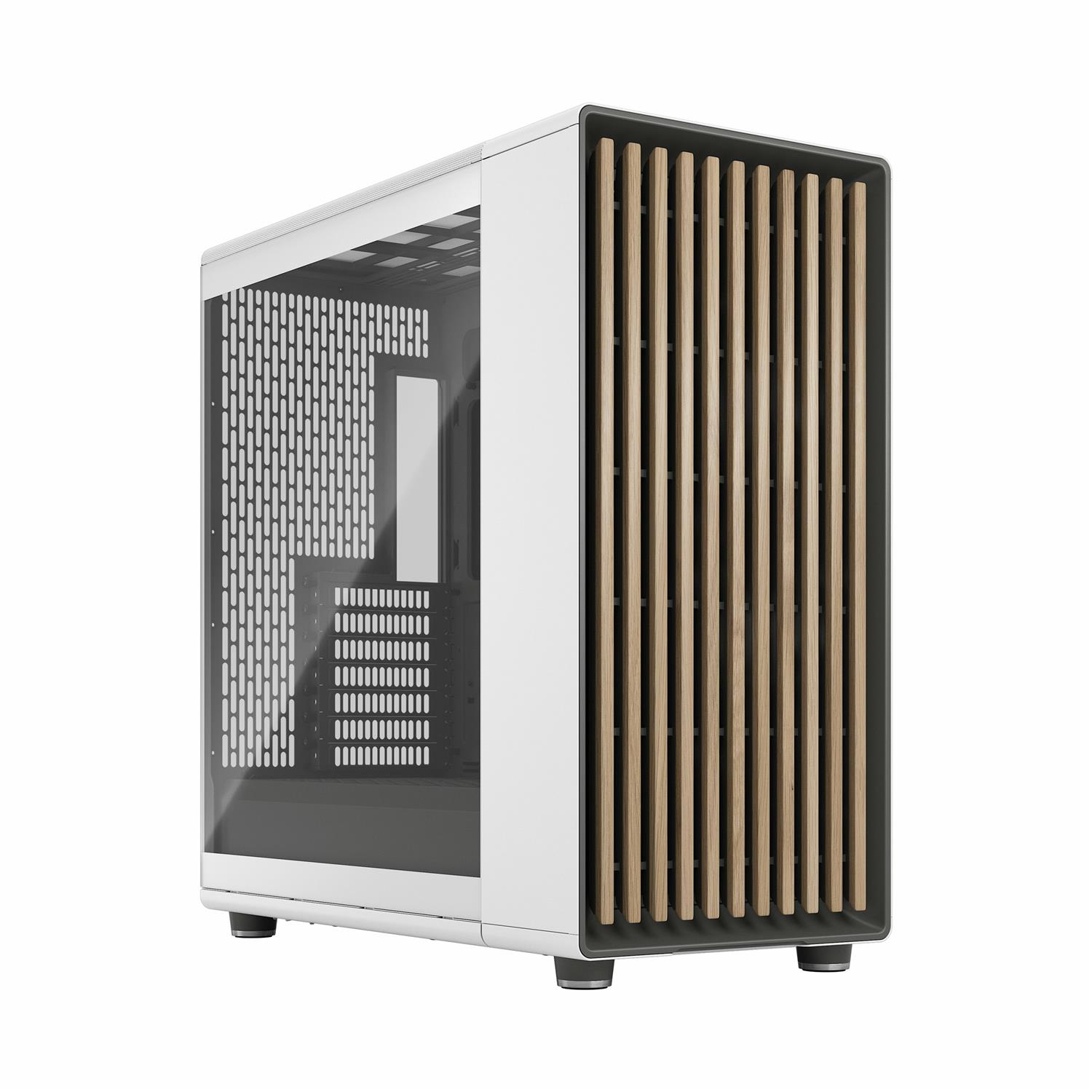 Fractal Design North XL, Midi Tower, PC, Weiß, ATX, EATX, micro ATX, Micro-ITX, Stahl, Gehärtetes Glas, Holz, Gaming