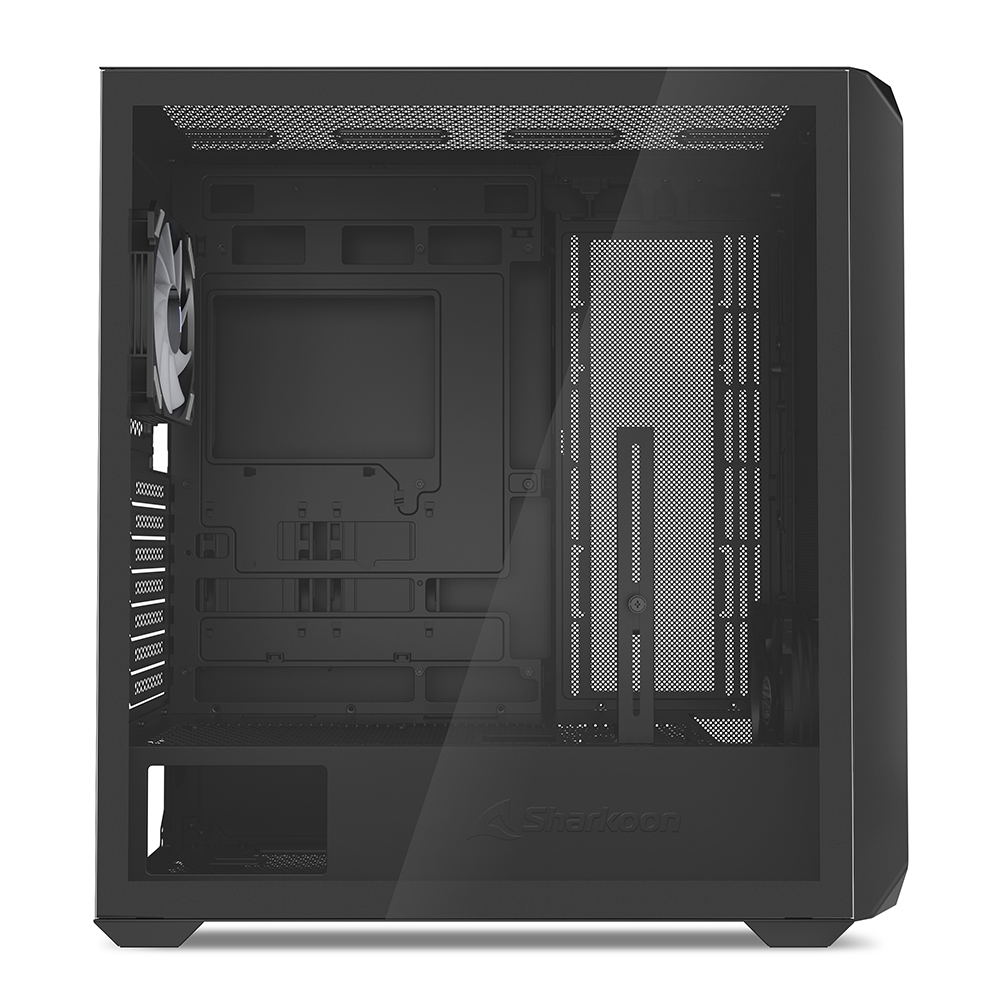 Zweites Bild vonSharkoon AK2 RGB, Midi Tower, PC, Schwarz, ATX, micro ATX, Mini-ITX, Multi, Taschenlüfter