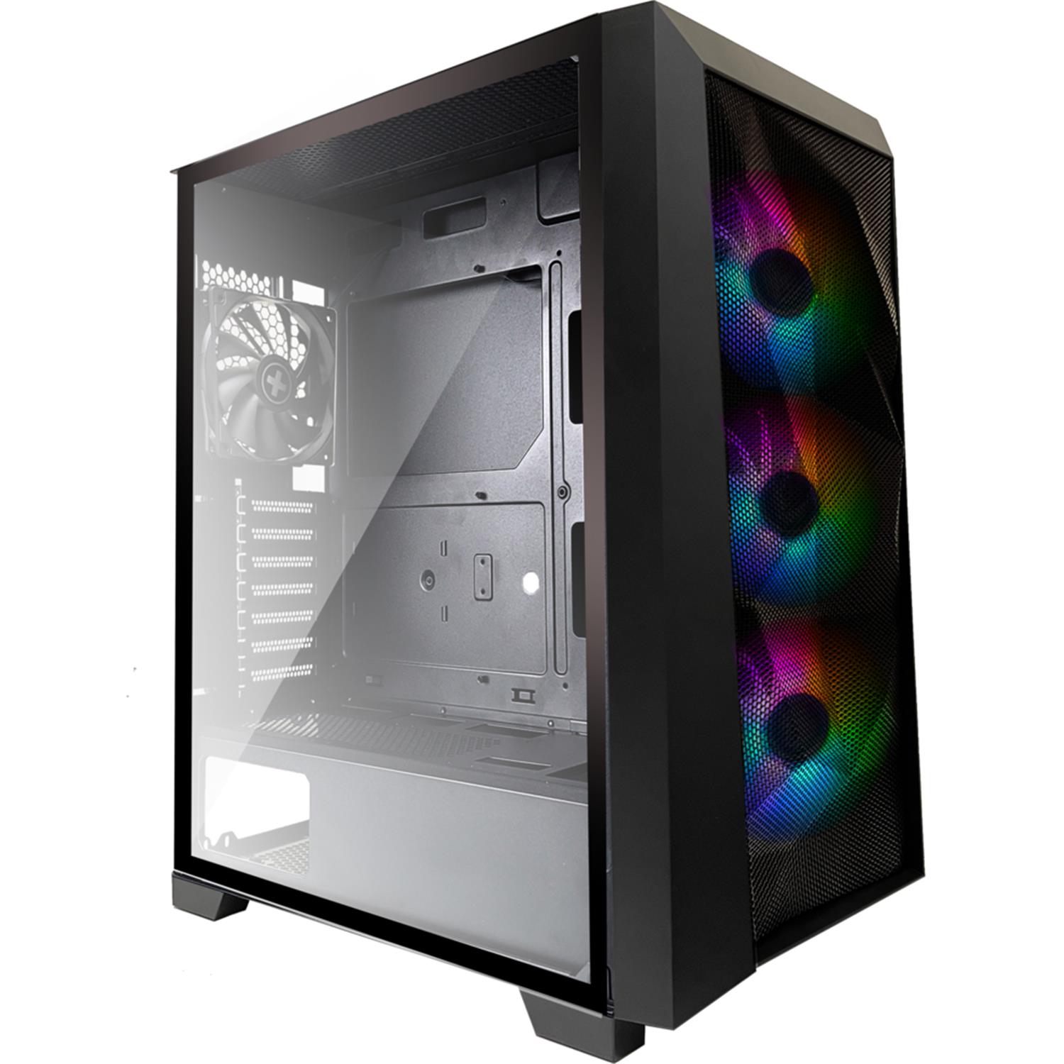 Xilence Performance C XG131 | X712.RGB, Midi Tower, PC, Schwarz, ATX, micro ATX, Mini-ATX, ABS, Kunststoff, Stahl, Gehärtetes Glas, Gaming