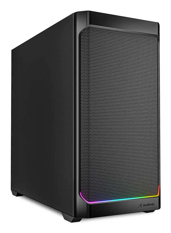 Sharkoon MK4 RGB Strip, Micro Tower, PC, Schwarz, micro ATX, Mini-ITX, Multi, Vorderseite