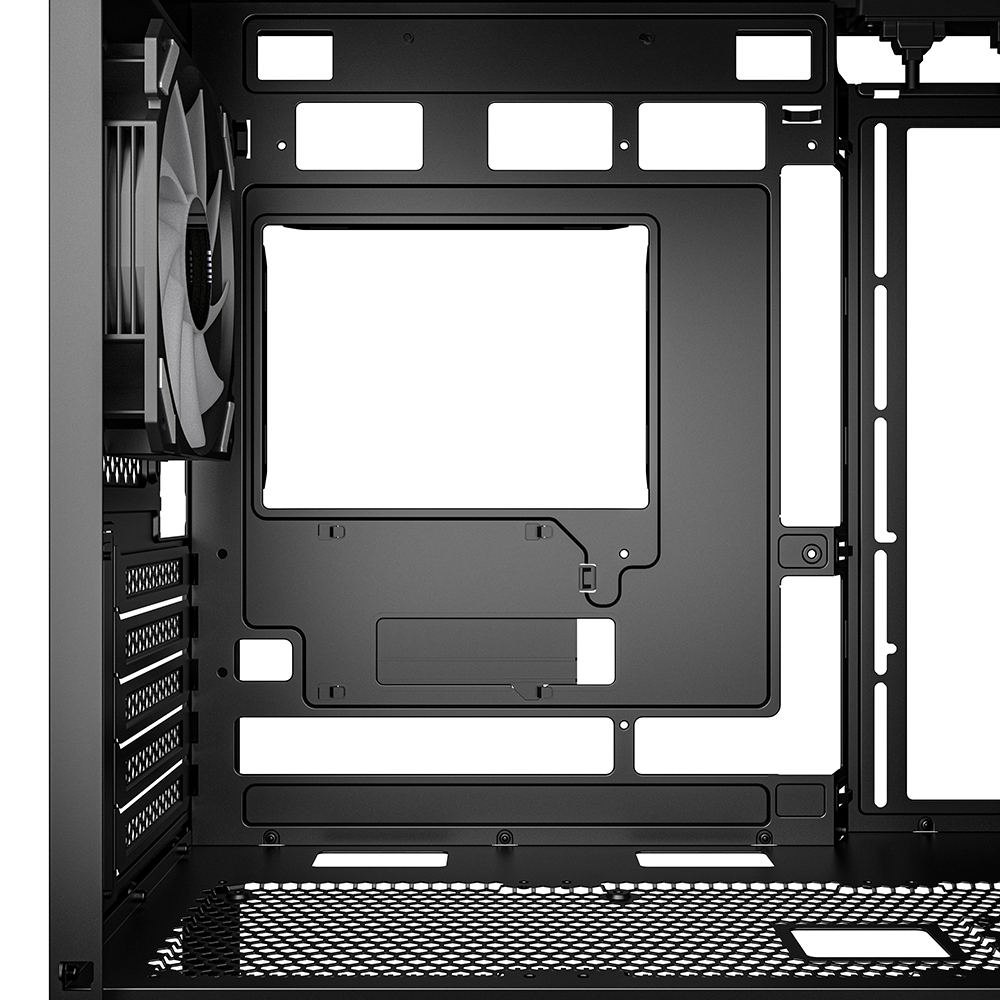 Zweites Bild vonSharkoon MK4W RGB Strip, Micro Tower, PC, Schwarz, micro ATX, Mini-ITX, Multi, Taschenlüfter, Vorderseite