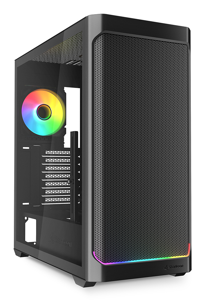 Sharkoon AK4W RGB Strip, Midi Tower, PC, Schwarz, ATX, micro ATX, Mini-ITX, Metall, Multi