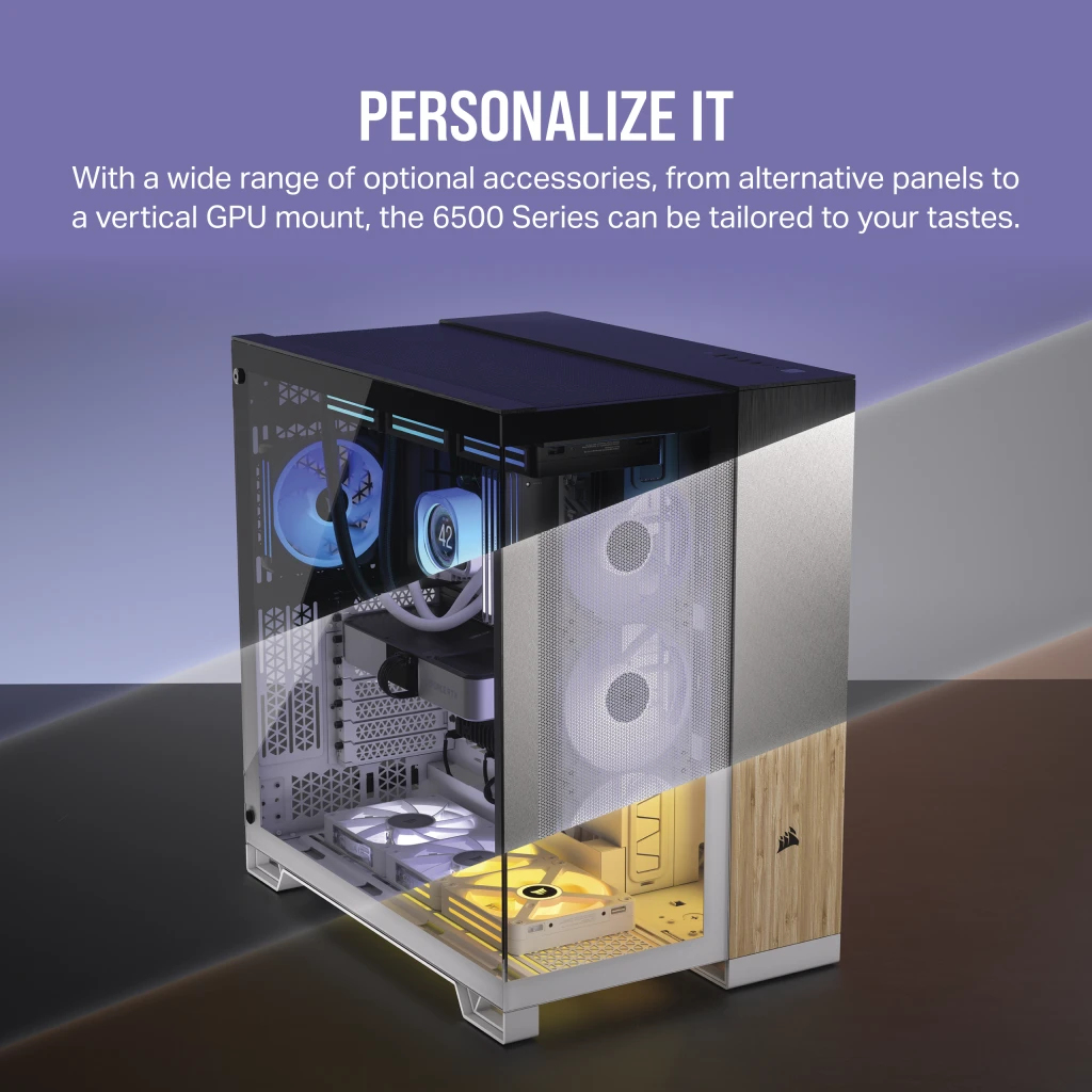 Zweites Bild vonCorsair 6500D AIRFLOW, Midi Tower, PC, Schwarz, ATX, 19 cm, 40 cm