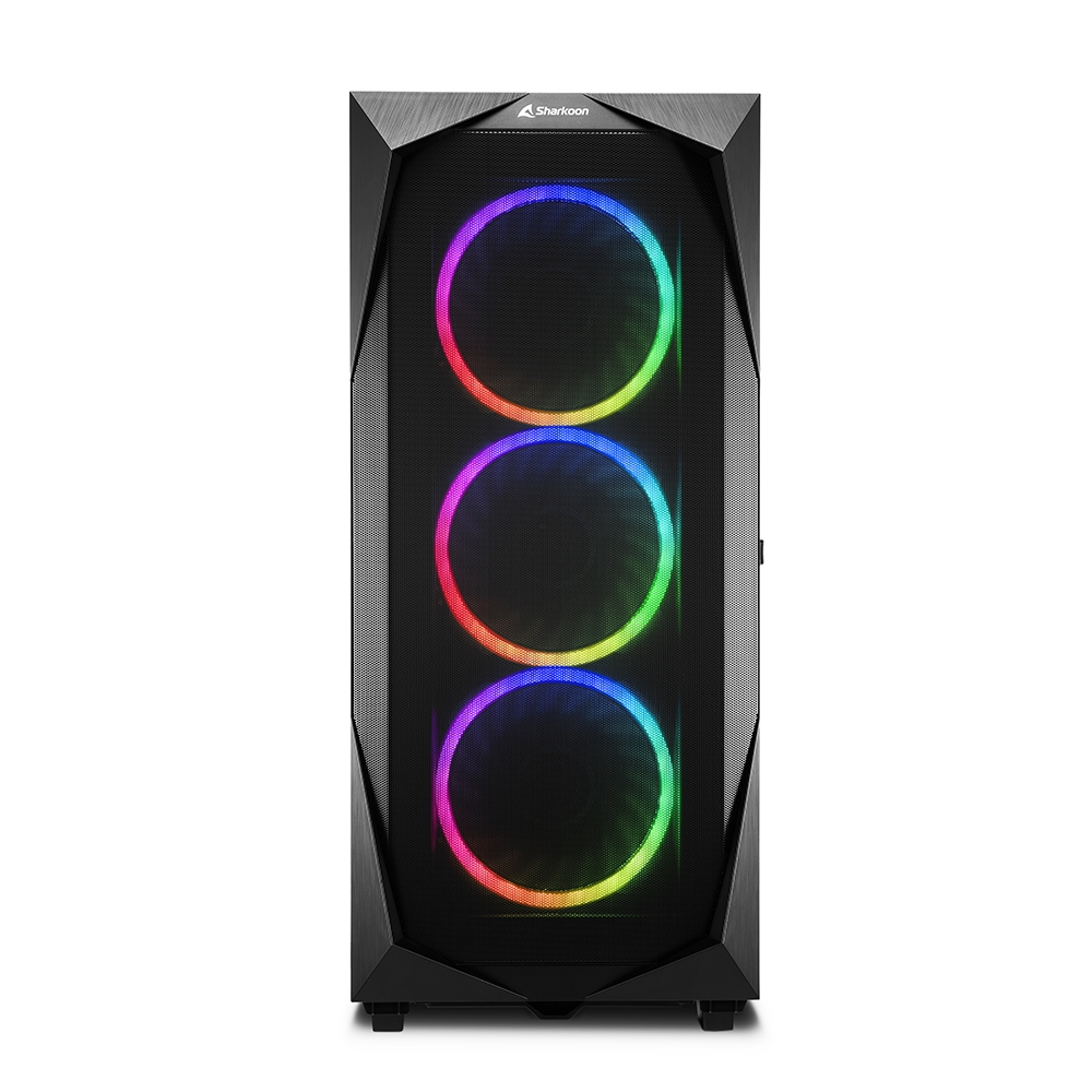 Zweites Bild vonSharkoon REV300, Tower, PC, Schwarz, ATX, EATX, micro ATX, Mini-ITX, Gehärtetes Glas, Taschenlüfter