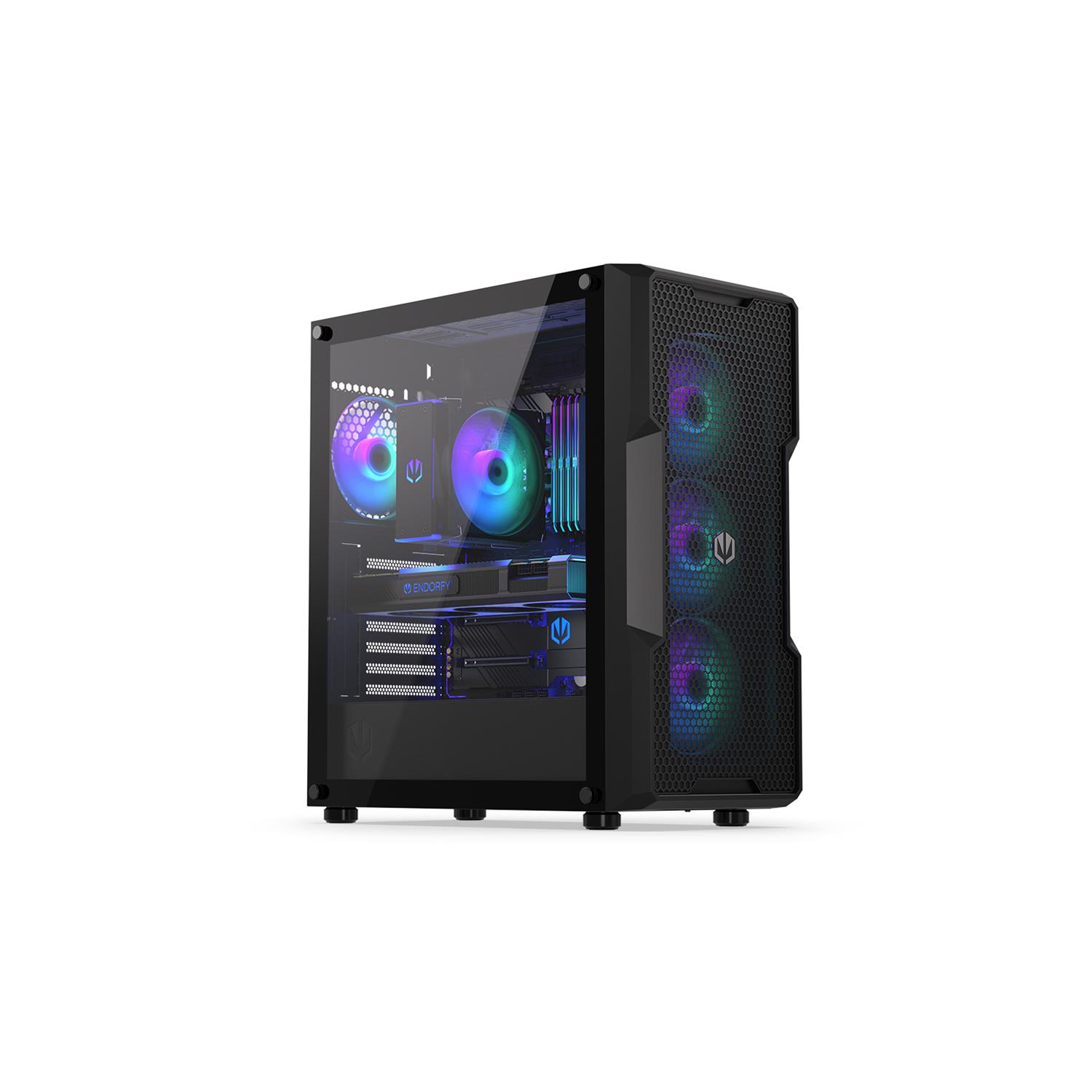 Zweites Bild vonENDORFY Regnum 400 ARGB, Tower, PC, Schwarz, ATX, micro ATX, Mini-ITX, Multi, Taschenlüfter